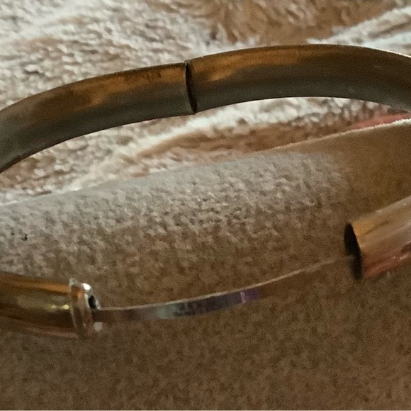 SOLID STERLING Silver ViNTAGE BANGLE Bracelet in 7” width - Picture 2 of 3